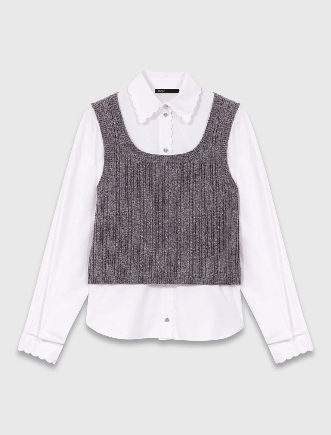 Top de punto y camisa desmontable