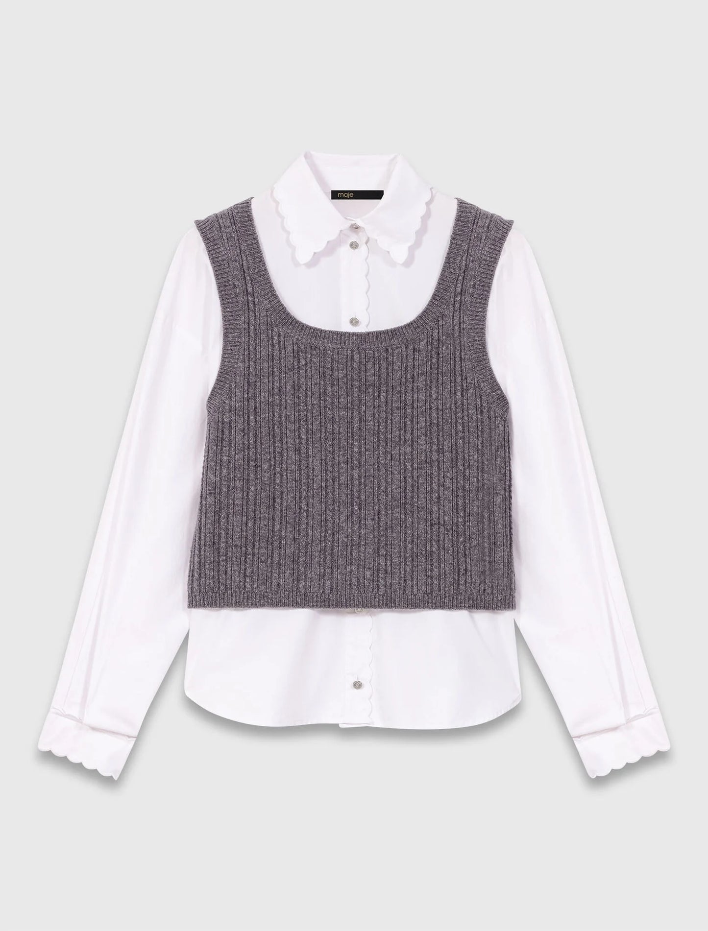 Top de punto y camisa desmontable