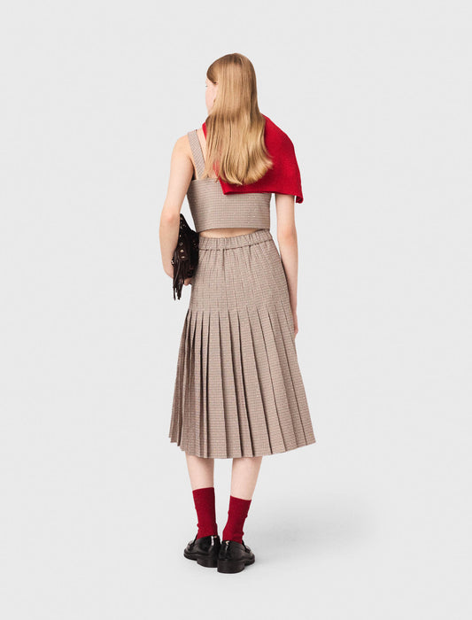 Top de cuadros con strass y tirantes