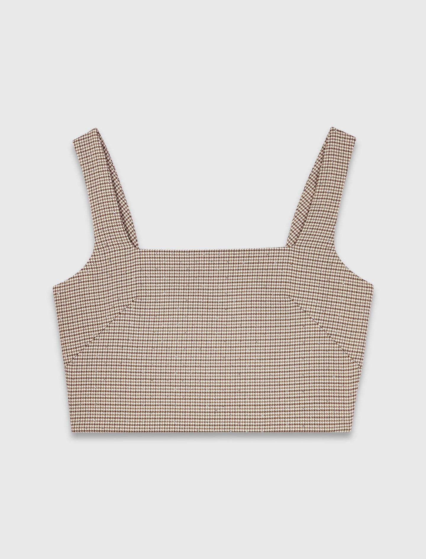 Top de cuadros con strass y tirantes
