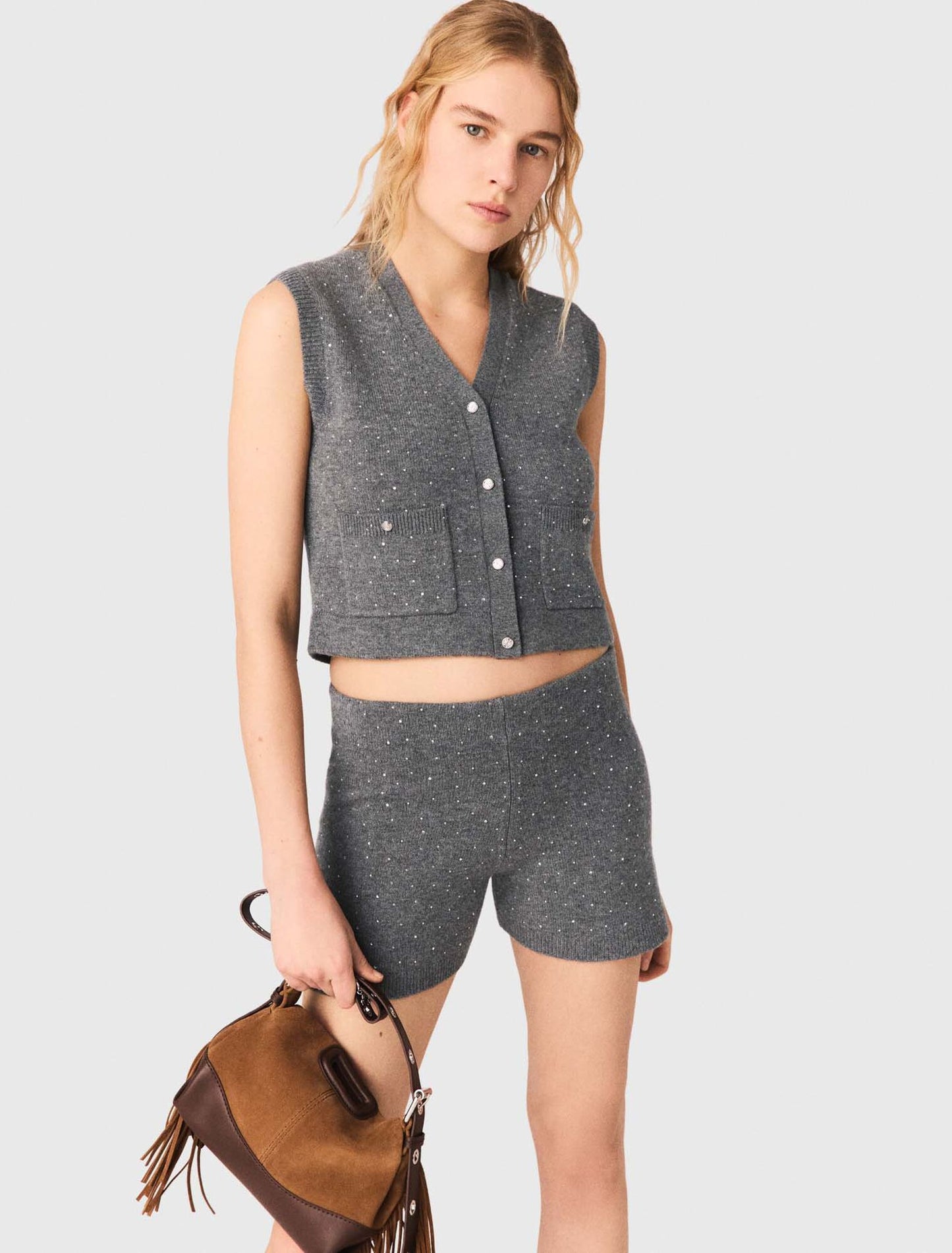 Top de punto con strass