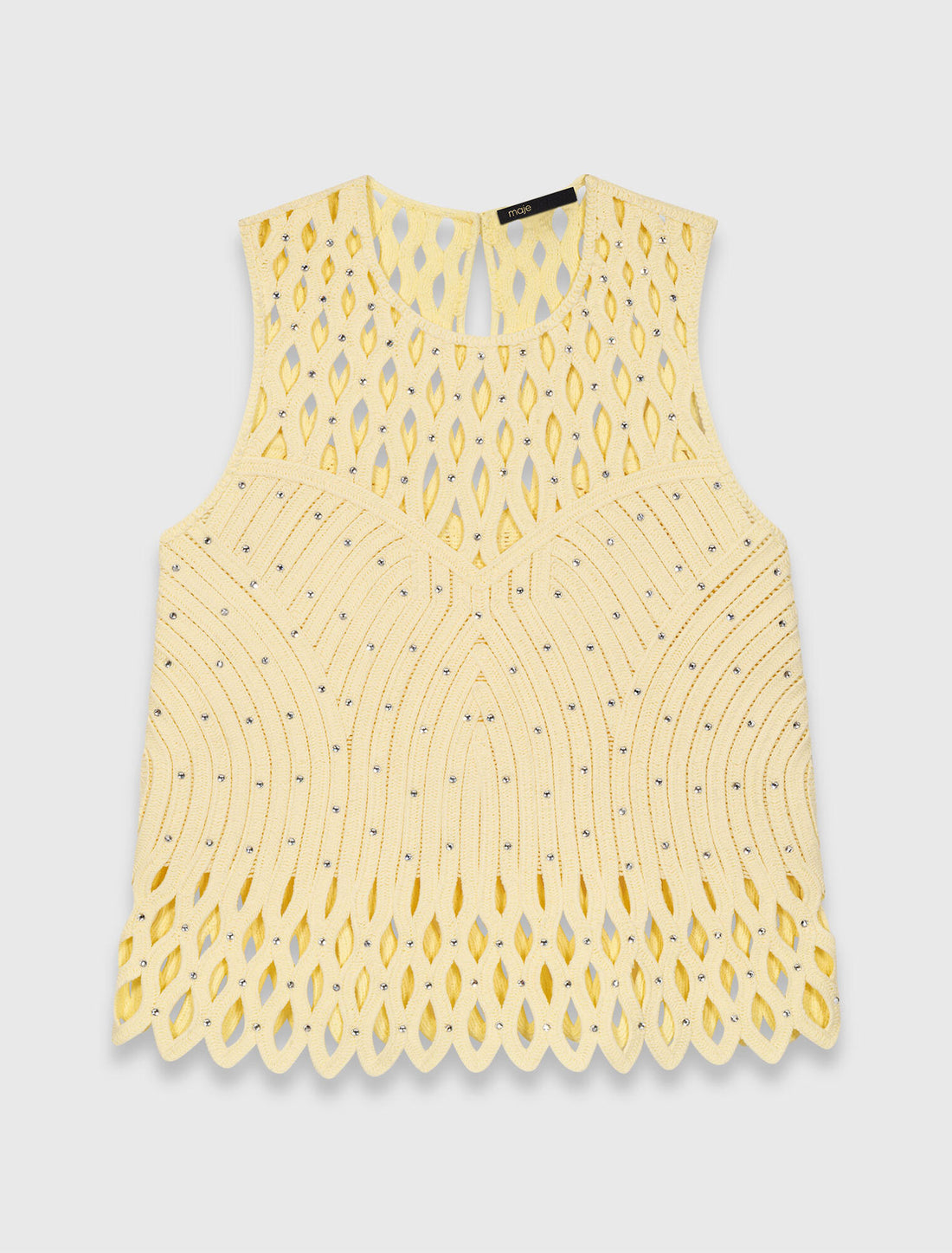 Top de ganchillo con strass