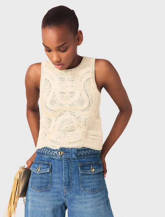 Top sin mangas de ganchillo