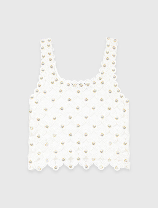 Top de ganchillo con espejos