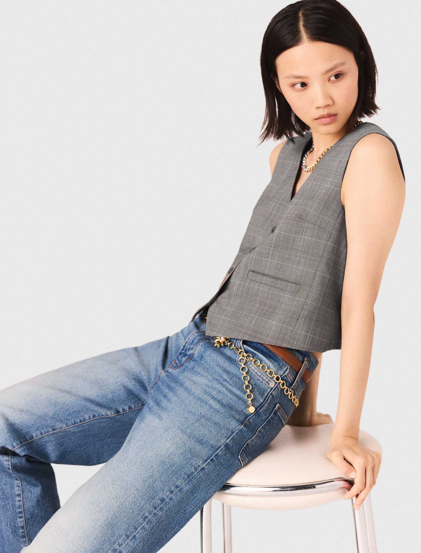 Chaleco sastre de cuadros