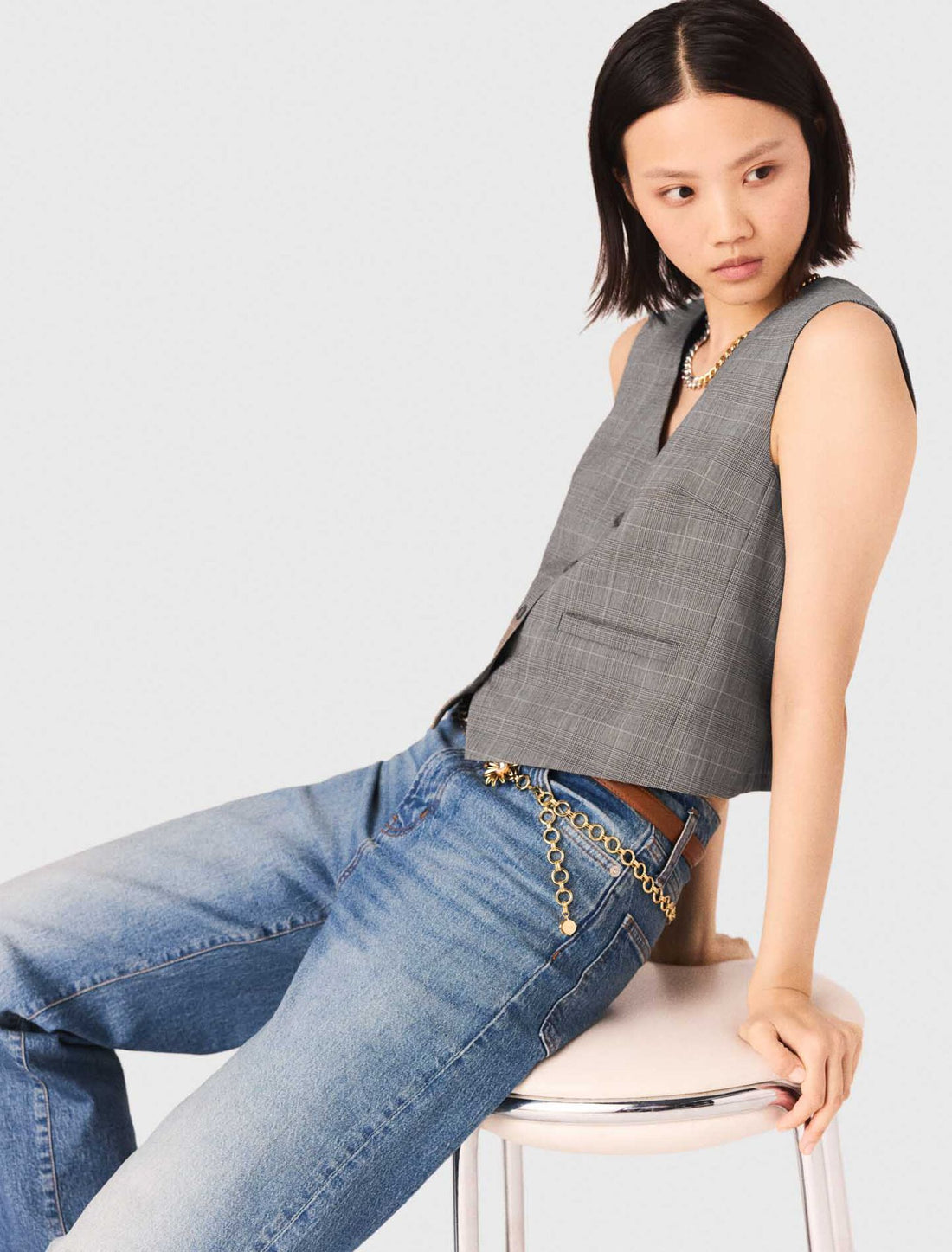 Chaleco sastre de cuadros