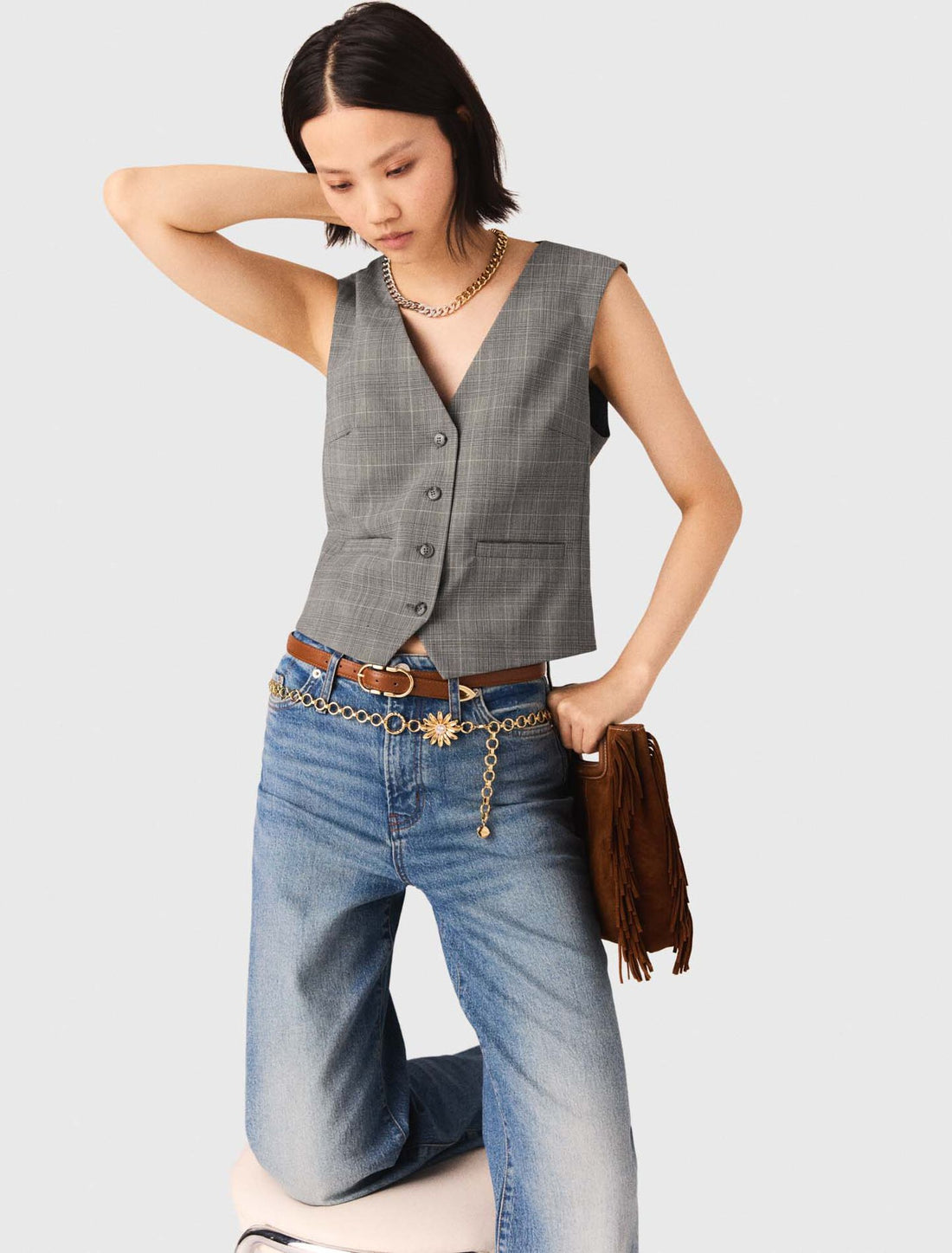 Chaleco sastre de cuadros