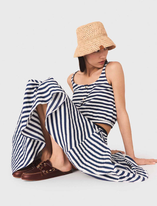 Top de mezcla de lino