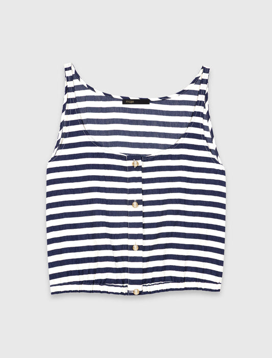 Top de mezcla de lino