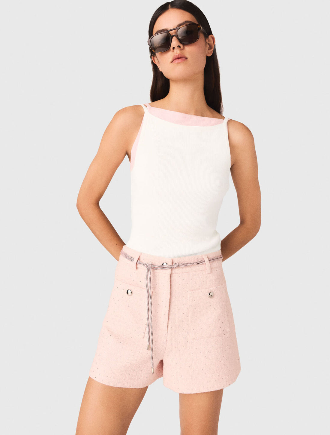 Top de cuello alto recto