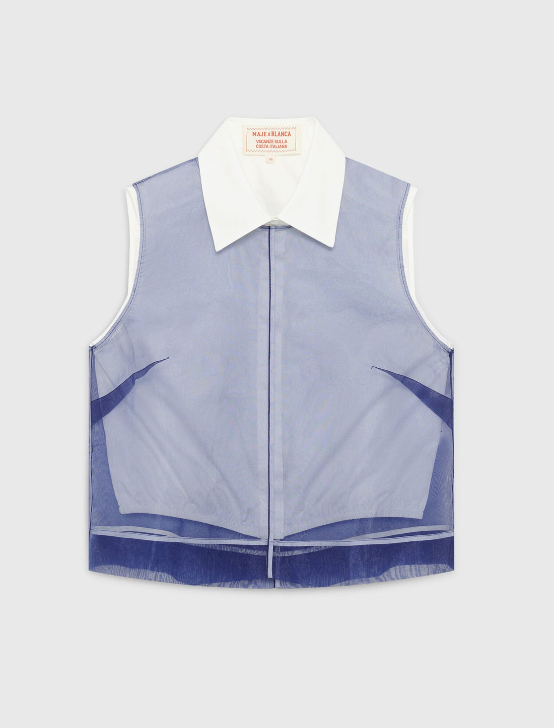 Top de algodón y organza extraíble