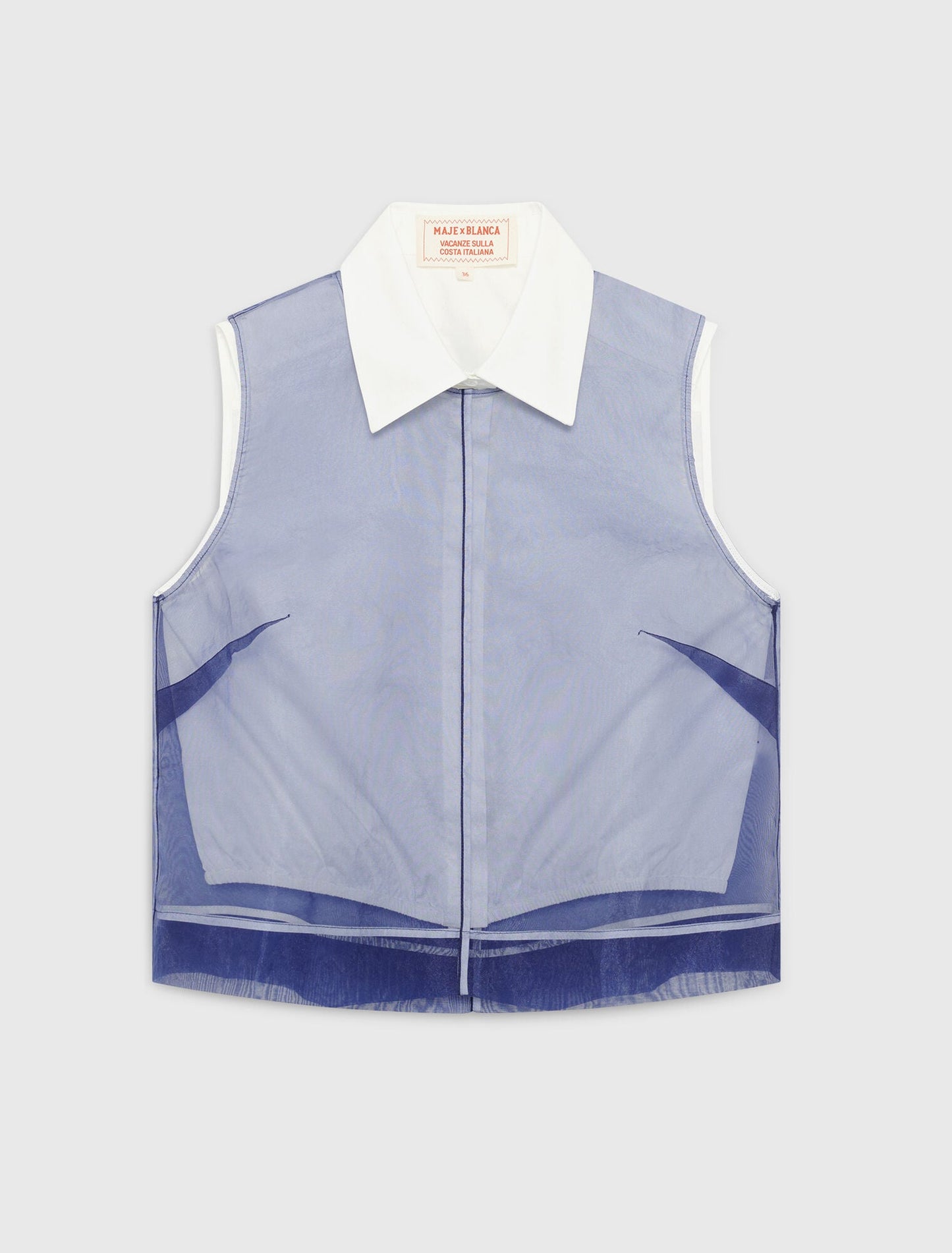 Top de algodón y organza extraíble