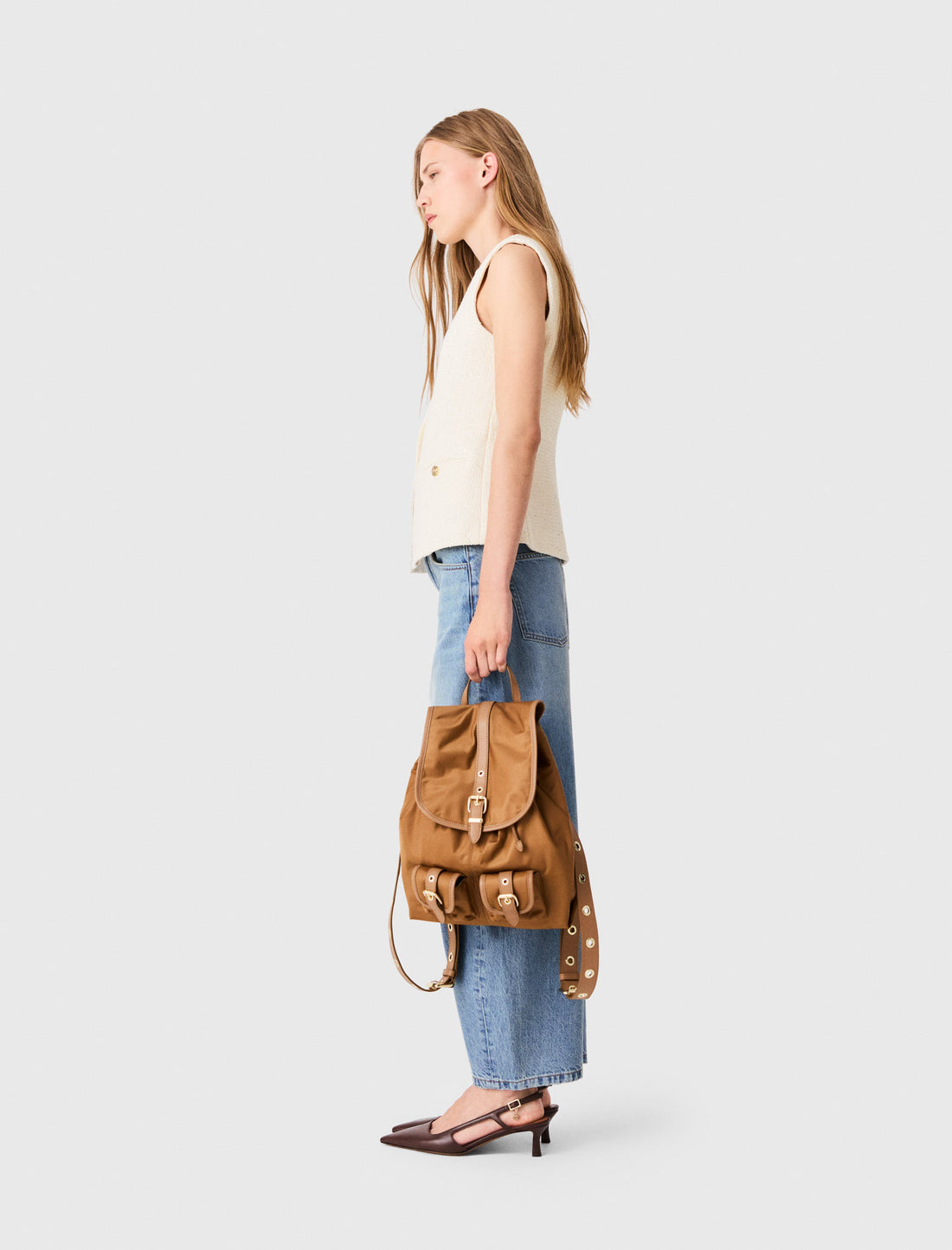 Chaleco largo de tweed