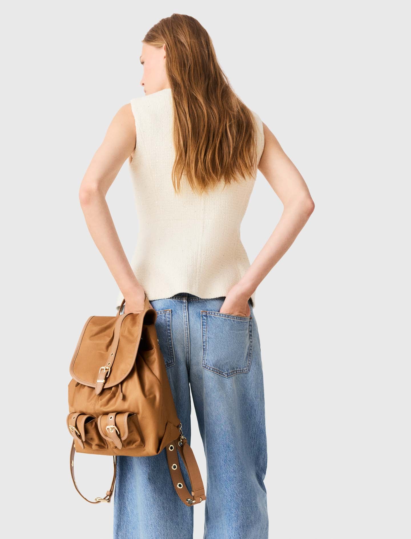 Chaleco largo de tweed