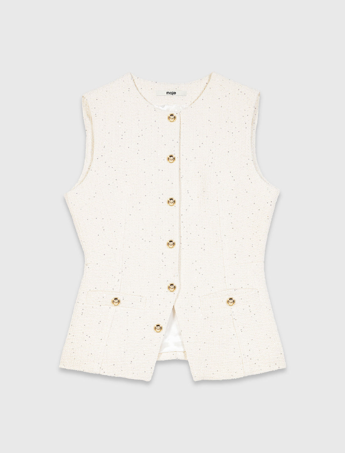 Chaleco largo de tweed