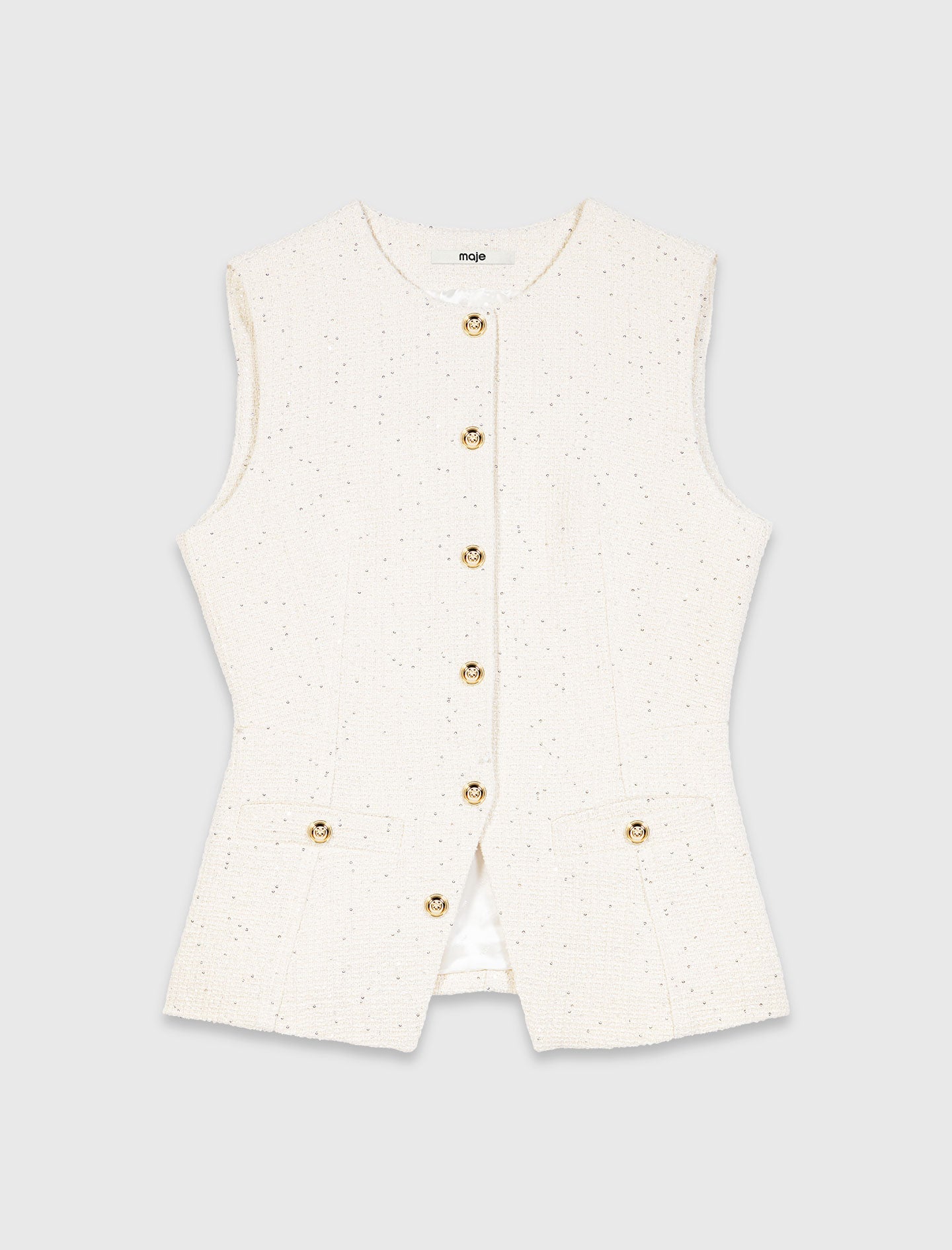 Chaleco largo de tweed