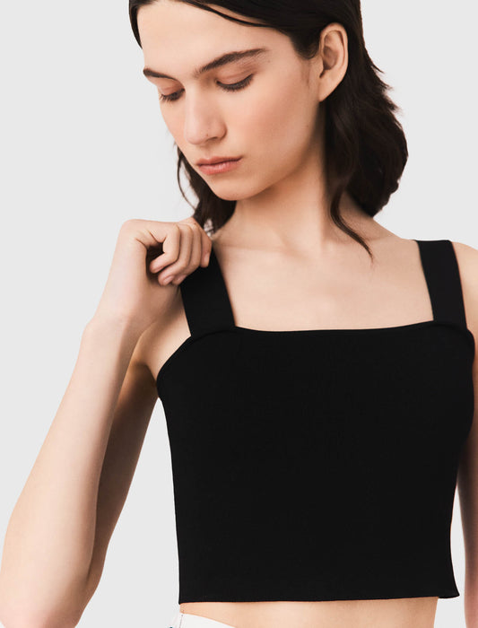 Crop top de punto con tirantes