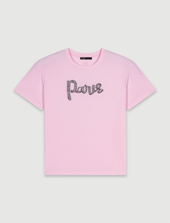 Camiseta «Paris» con pedrería