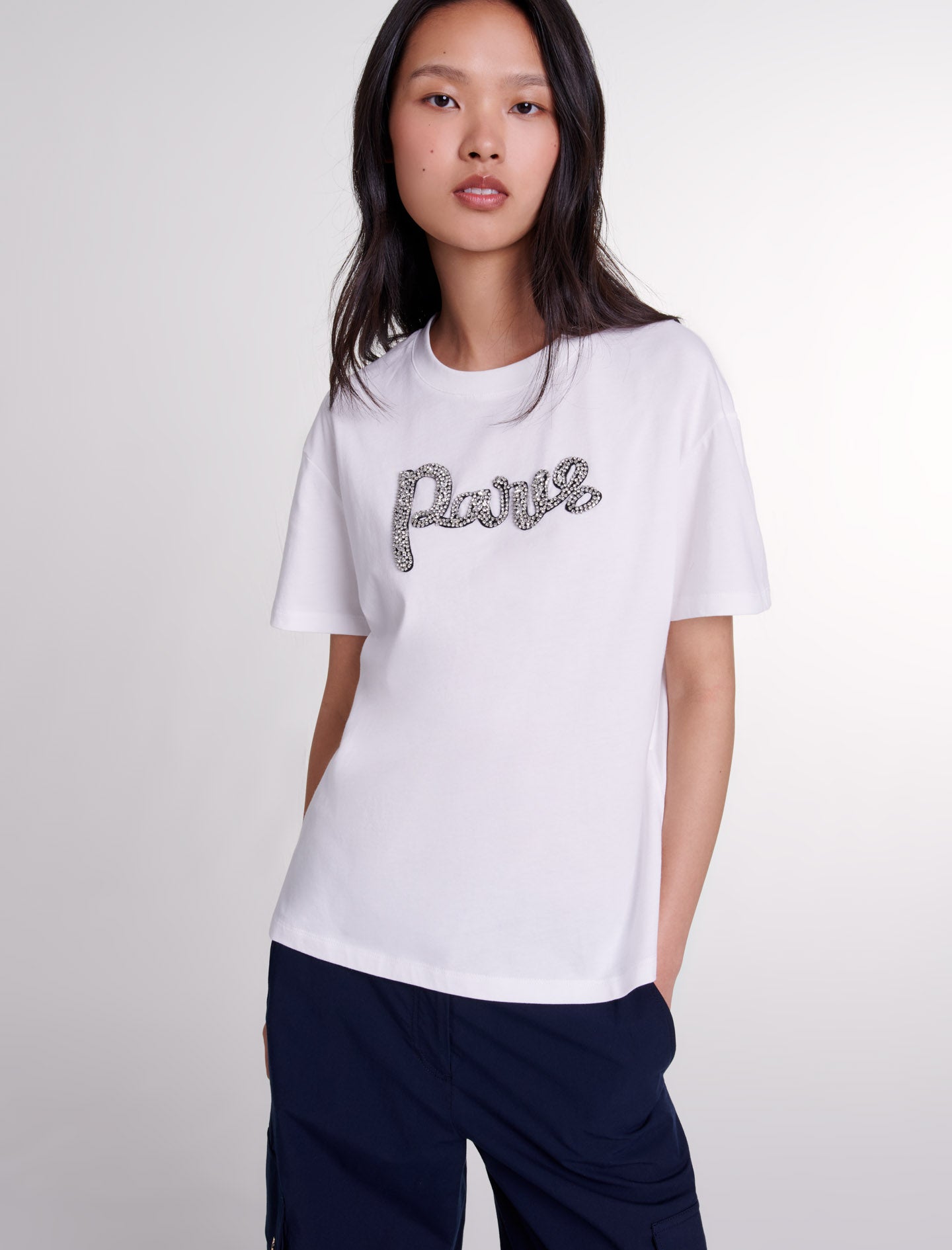 Camiseta «Paris» con pedrería