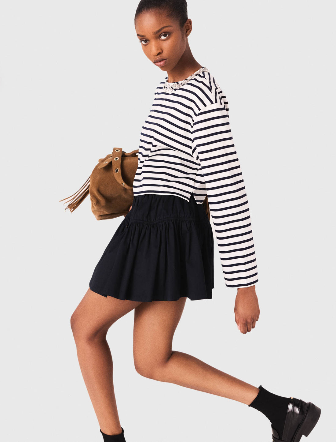 Camiseta de manga larga a rayas