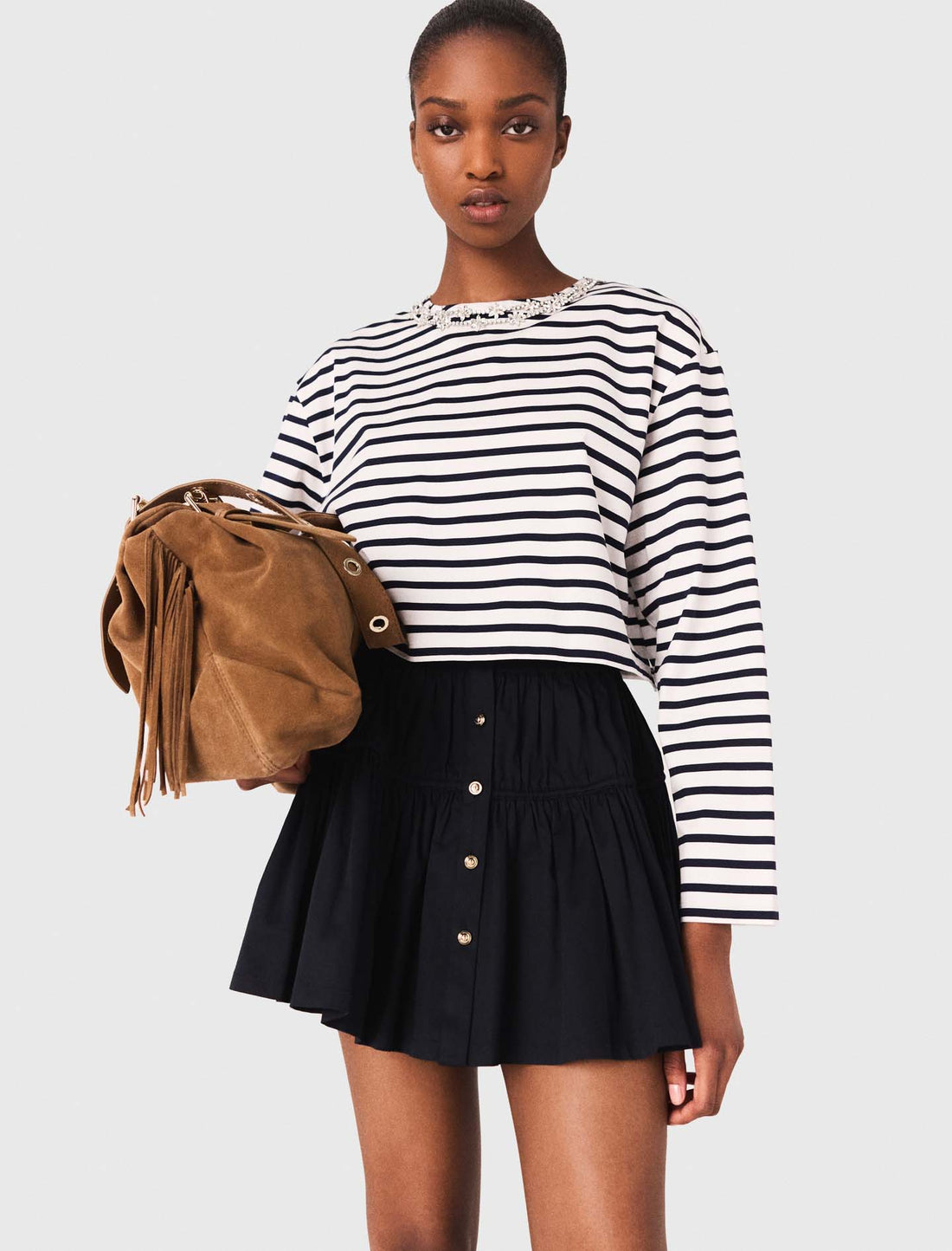 Camiseta de manga larga a rayas