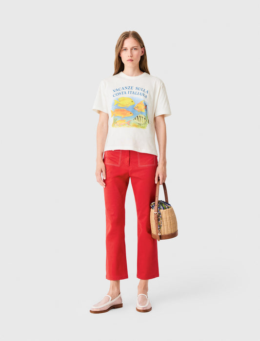 Camiseta con estampado de peces