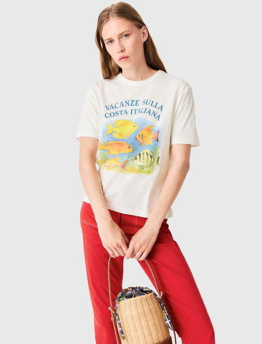Camiseta con estampado de peces