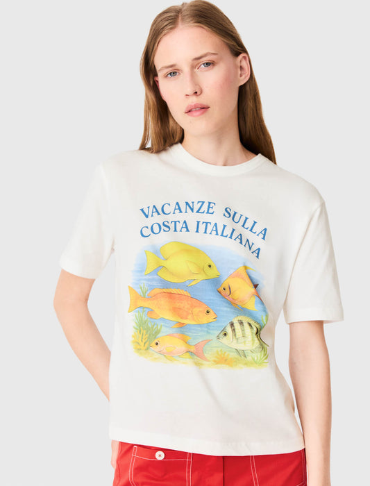 Camiseta con estampado de peces