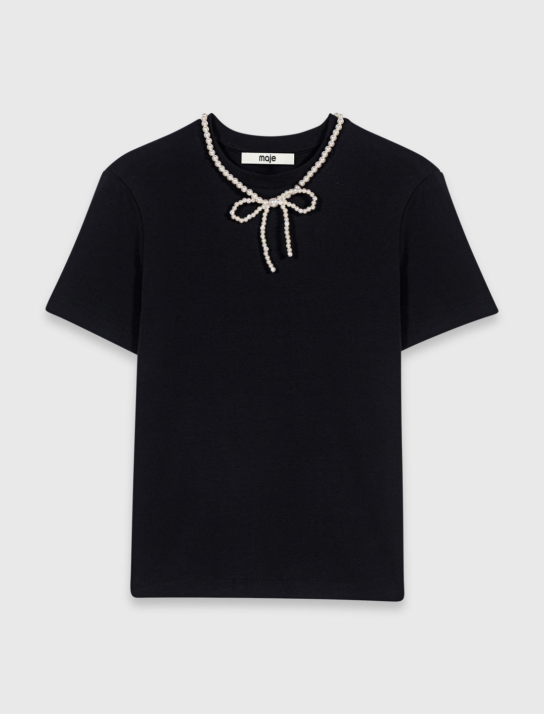 Camiseta cuello perlas desmontable