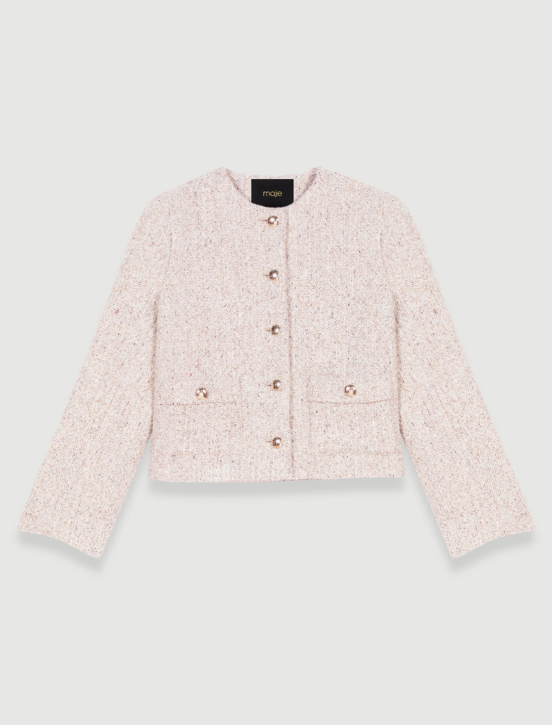 Chaqueta recta corta de tweed