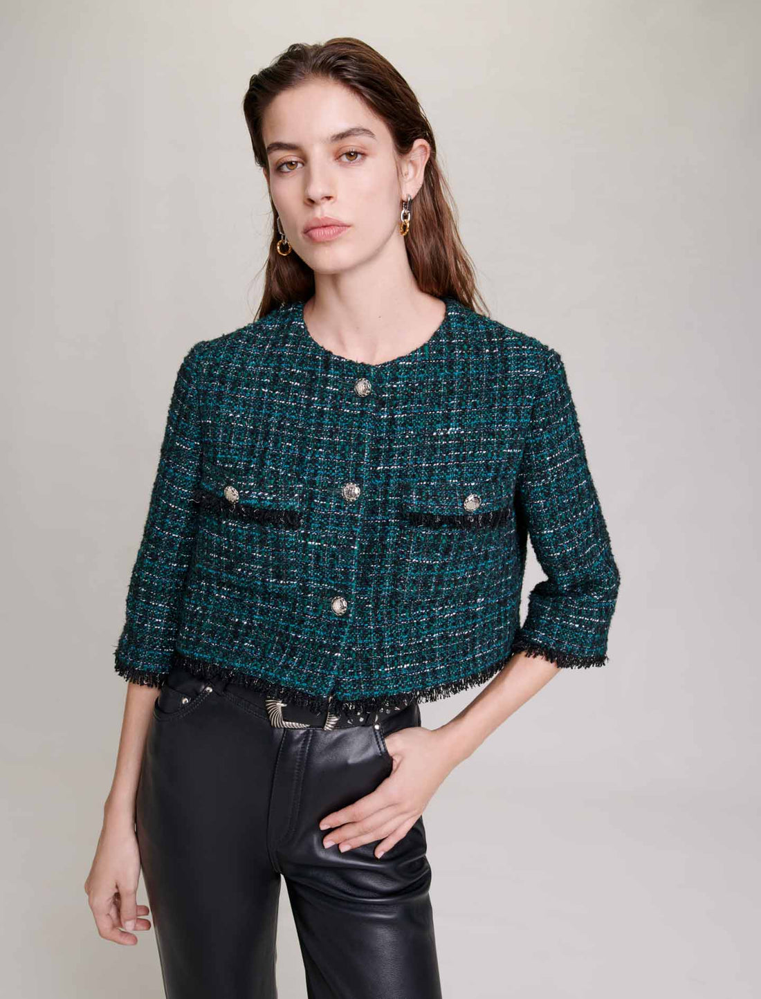 Chaqueta corta de tweed