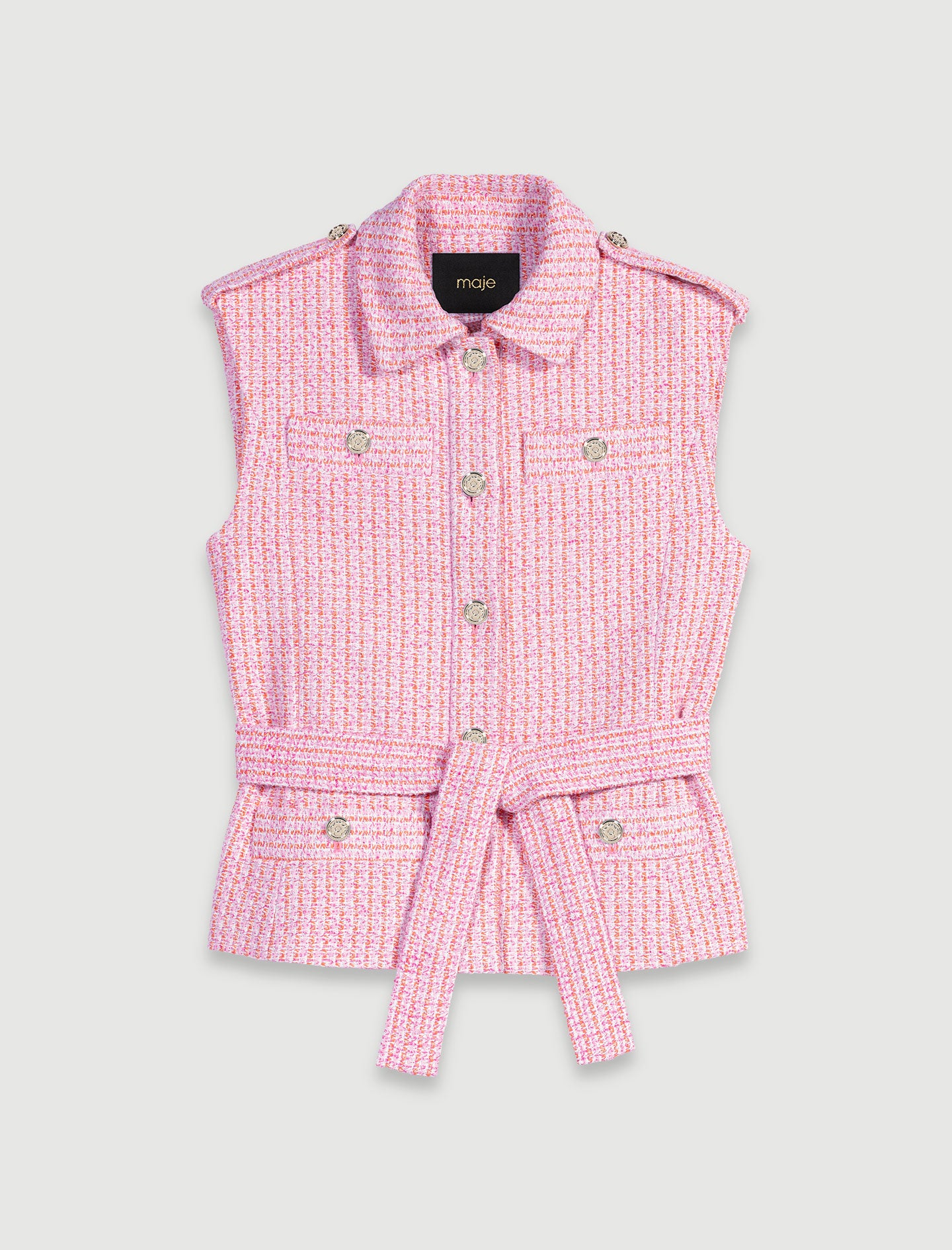 Chaqueta sin mangas de tweed