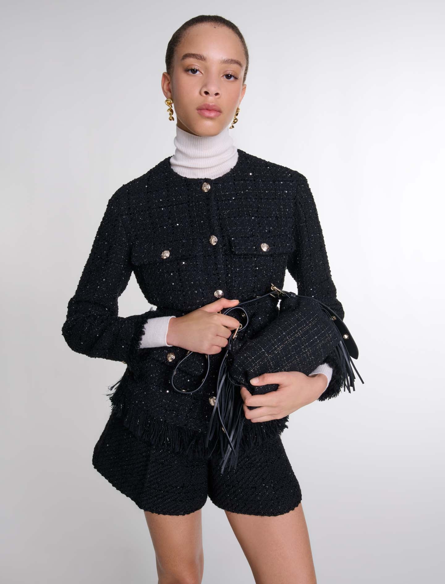 Chaqueta de tweed con lentejuelas