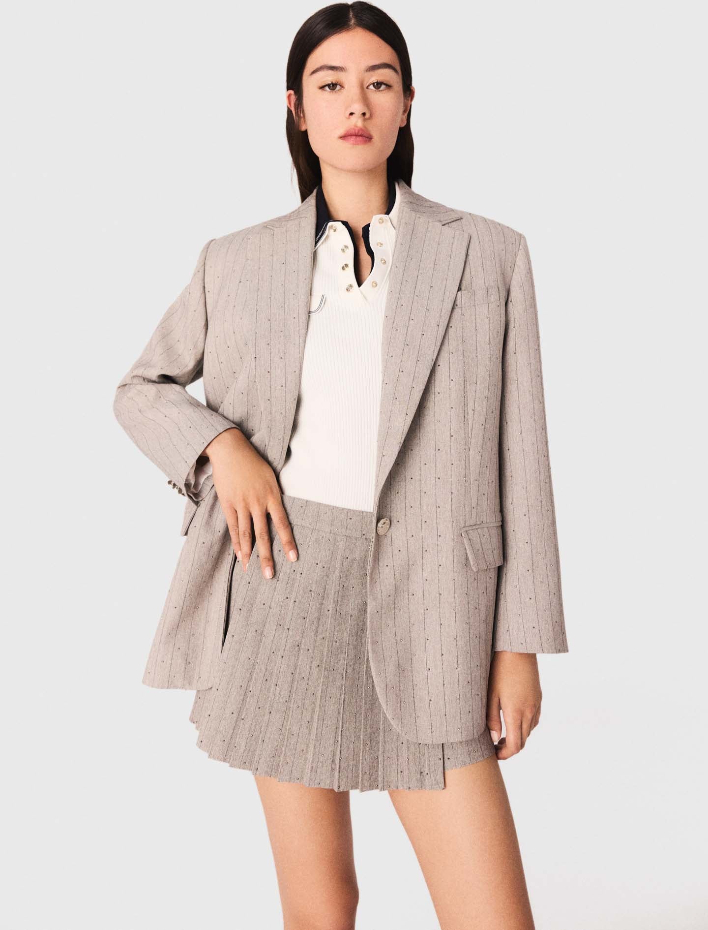 Chaqueta de traje con strass