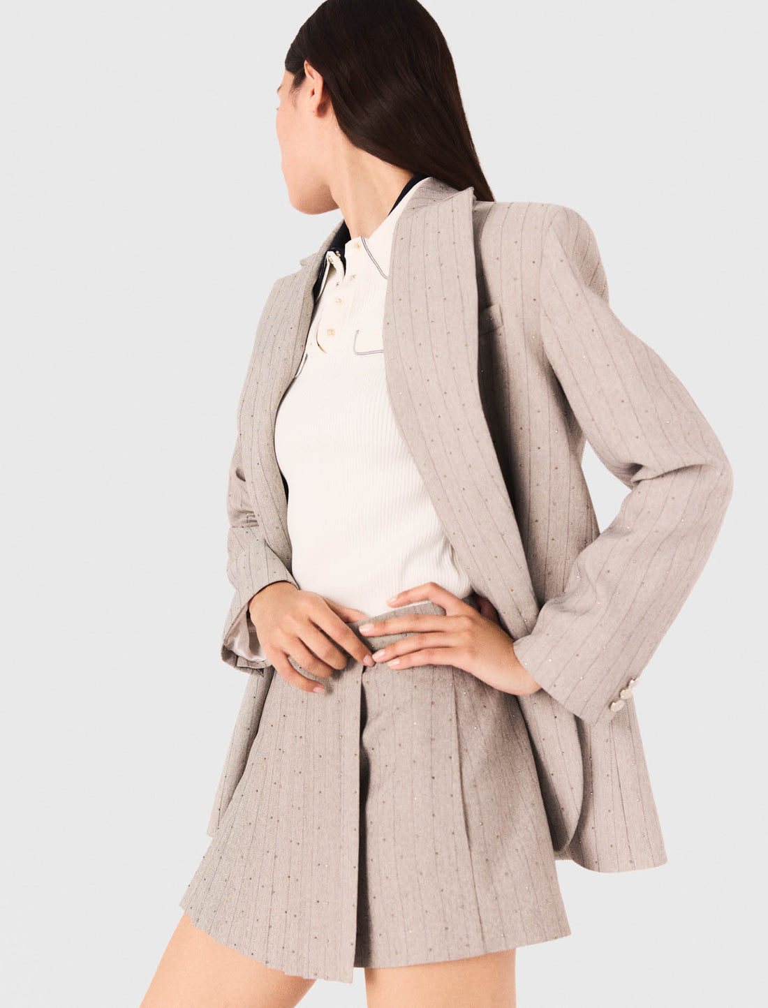 Chaqueta de traje con strass