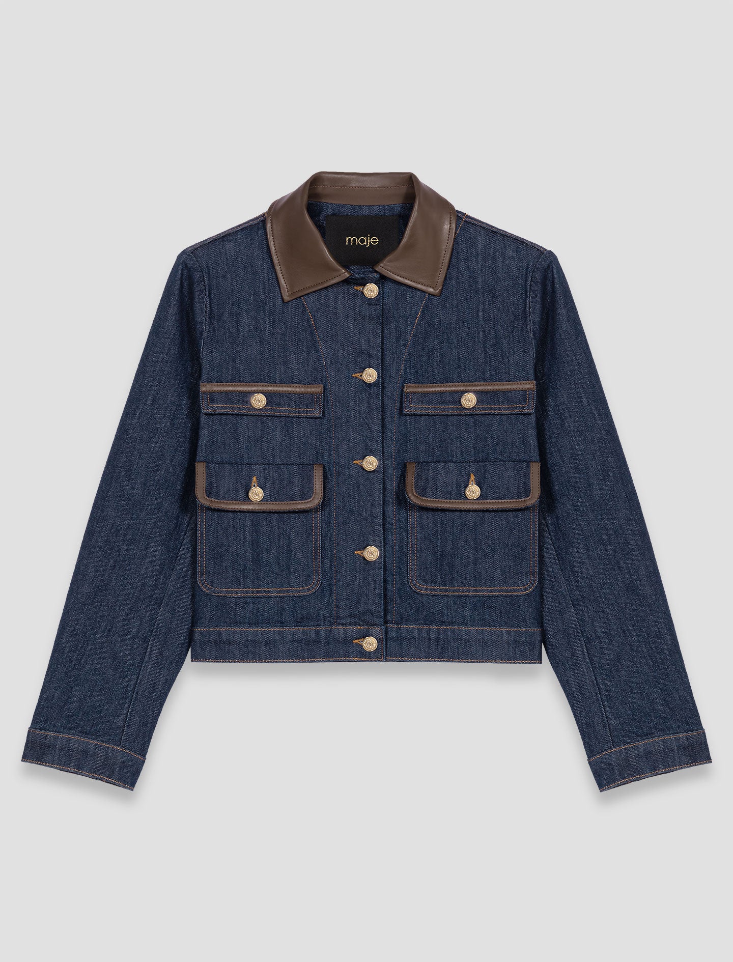 Chaqueta de denim y cuello de piel