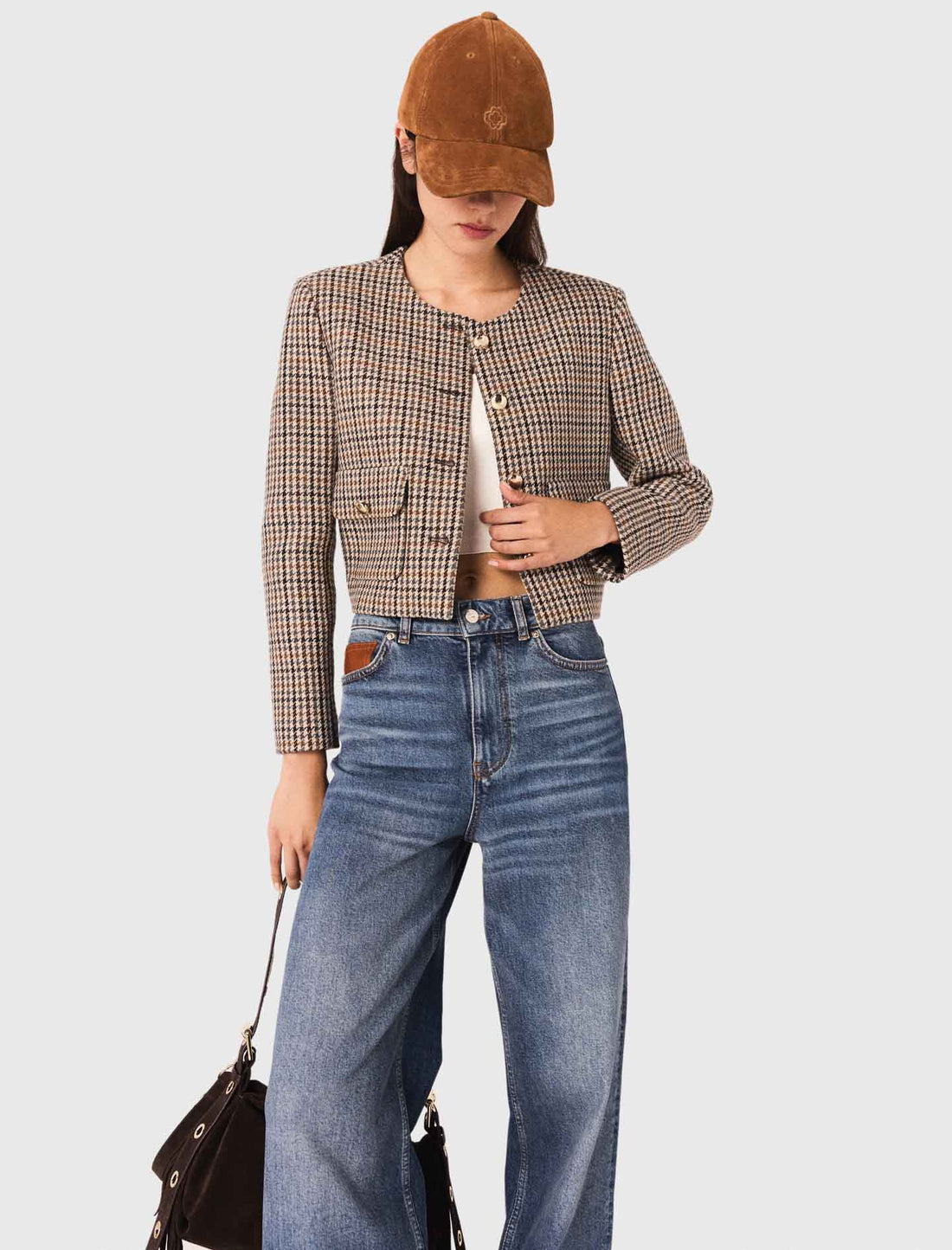 Chaqueta corta a cuadros