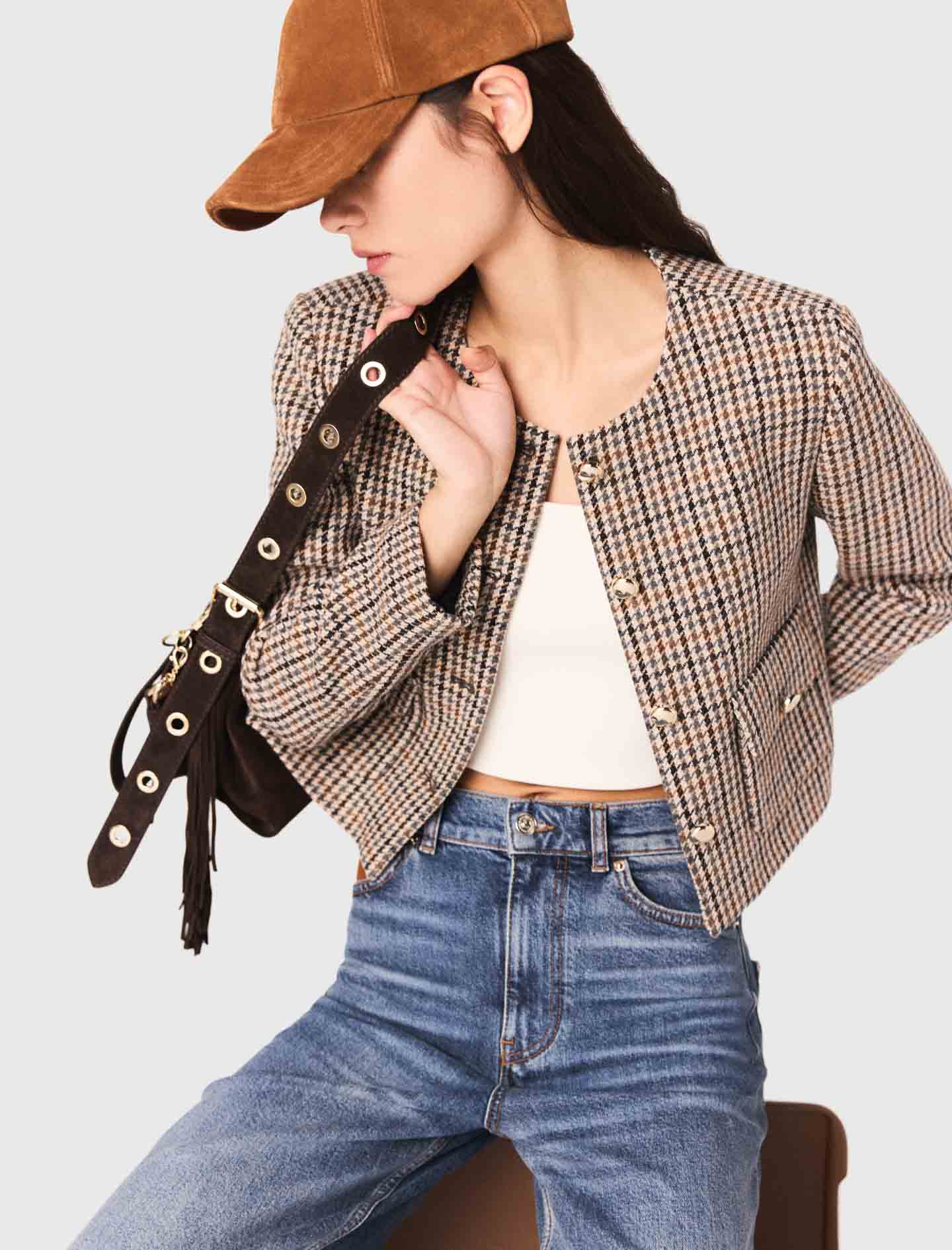 Chaqueta corta a cuadros
