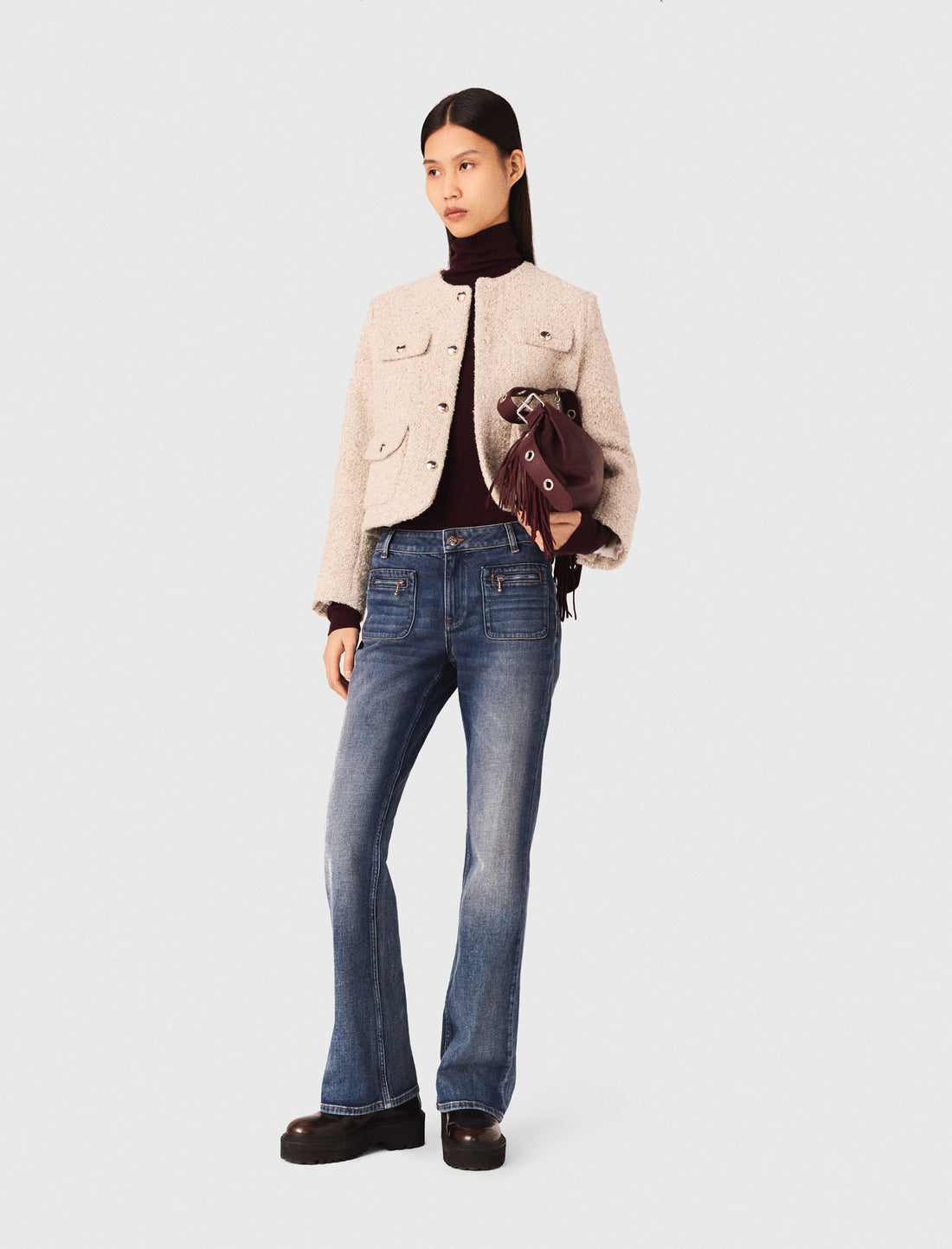 Chaqueta corta de tweed bouclé