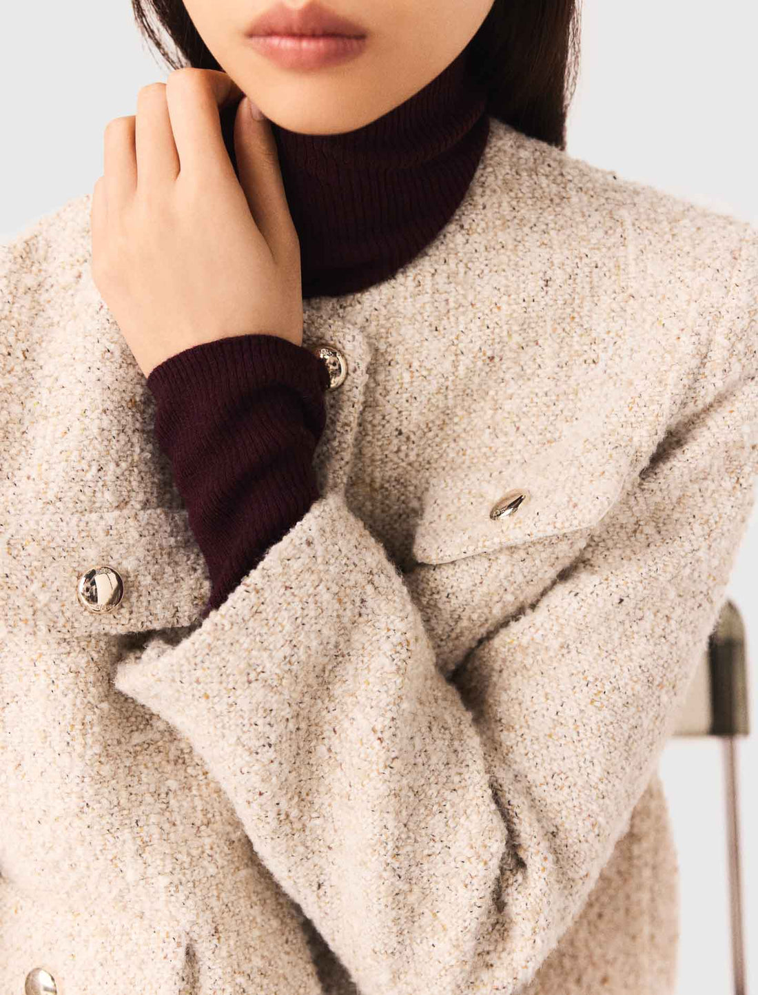 Chaqueta corta de tweed bouclé