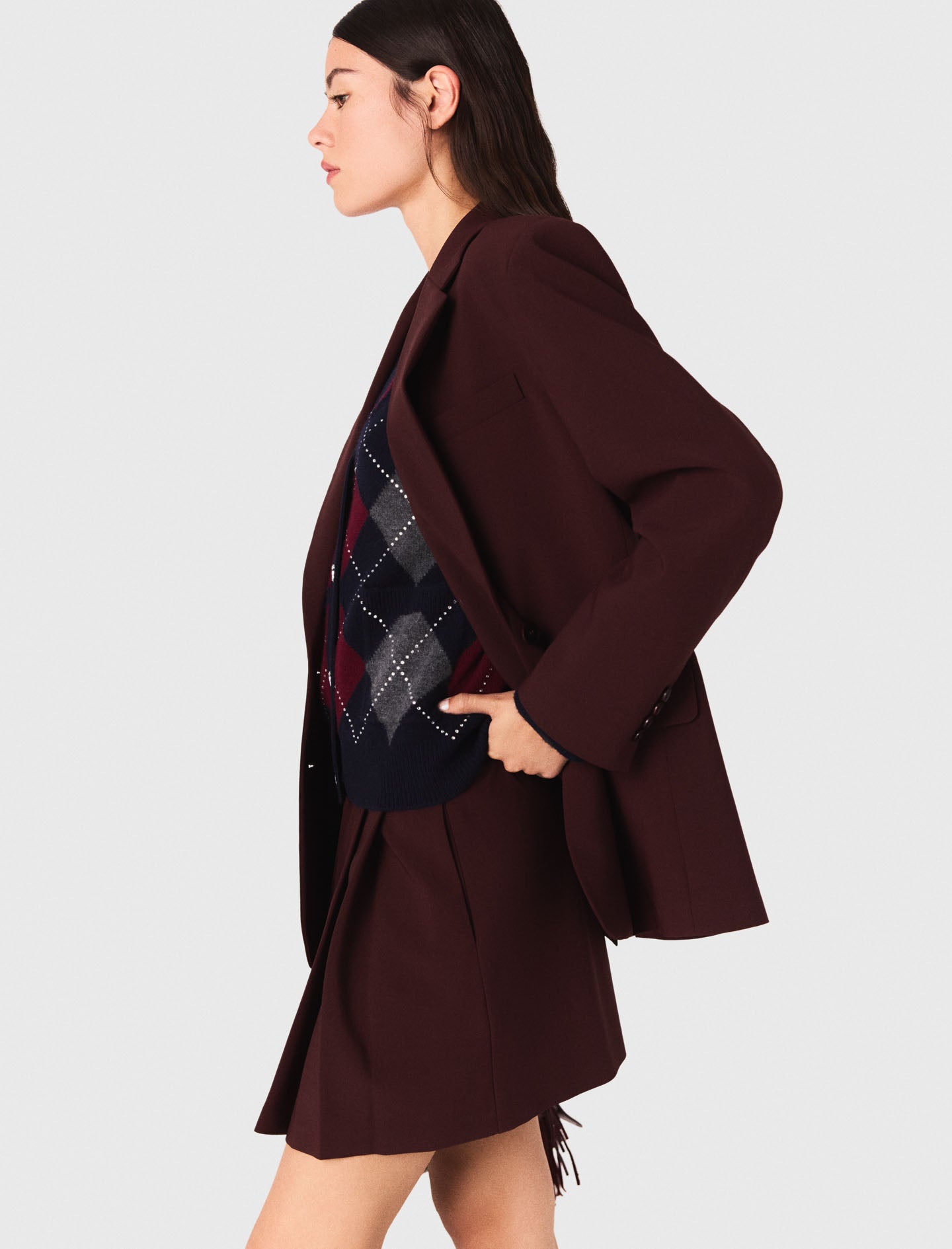 Chaqueta de traje con cinturón