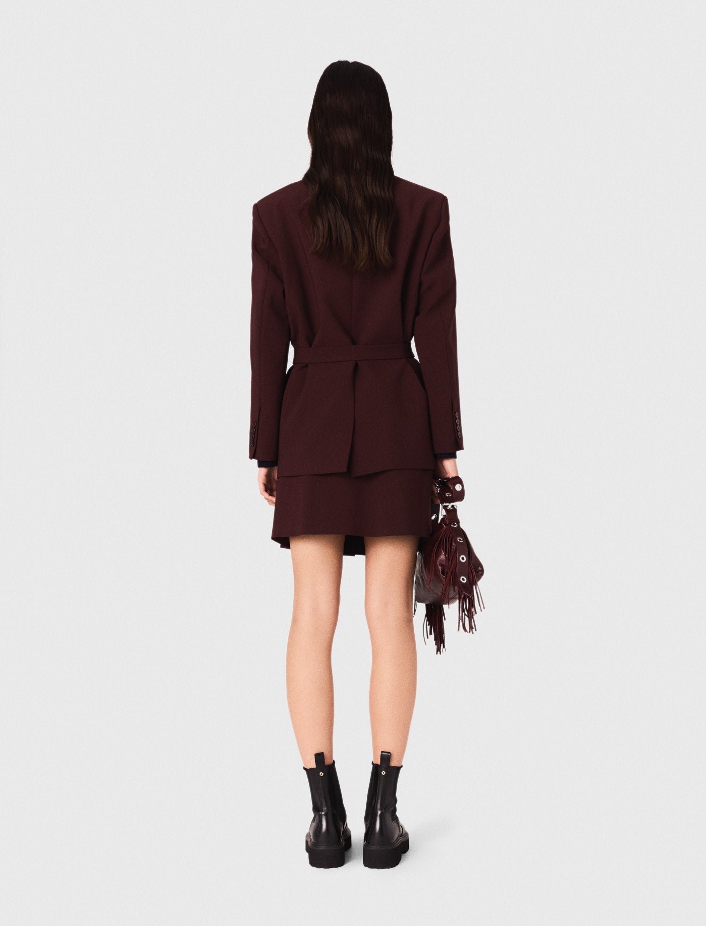 Chaqueta de traje con cinturón