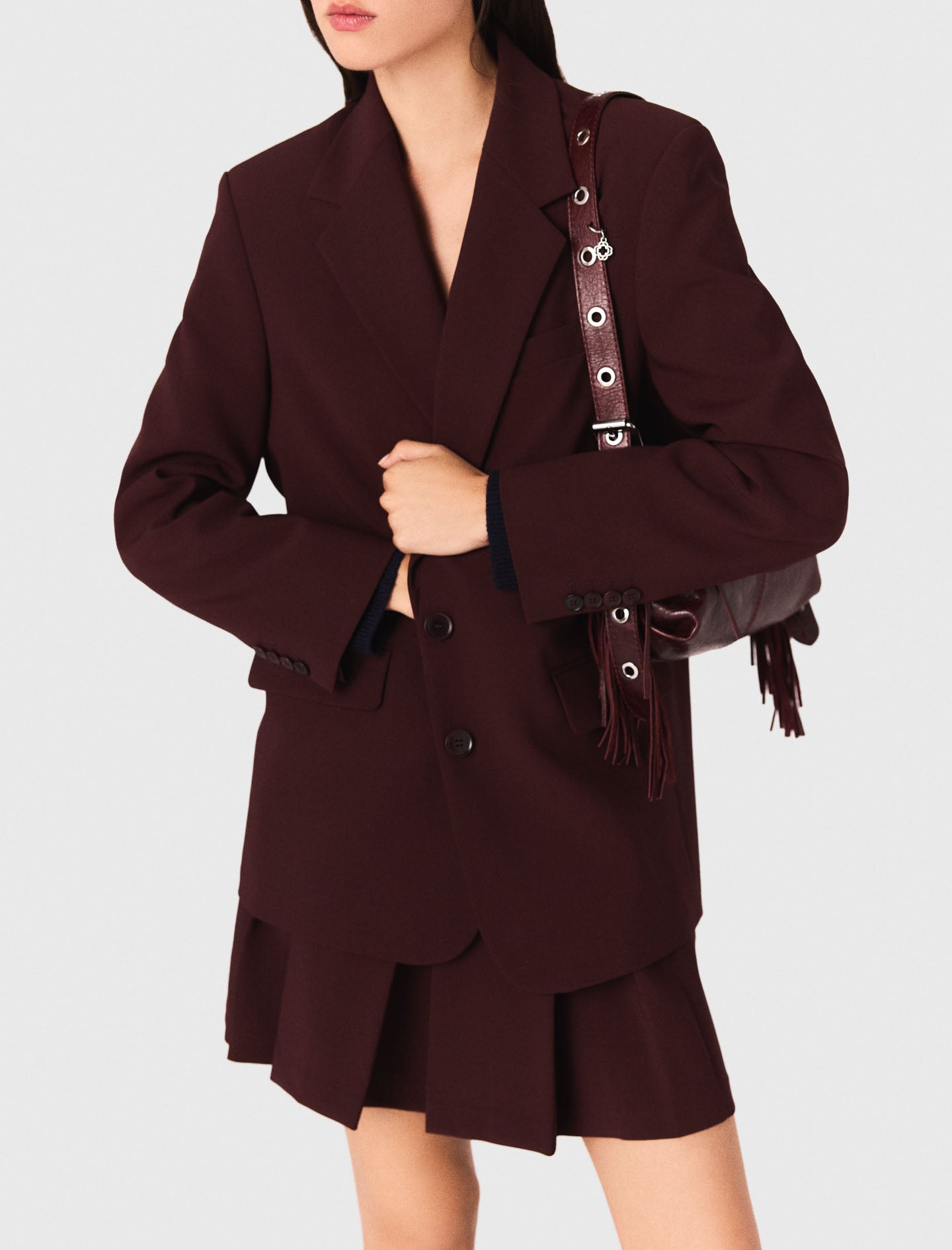 Chaqueta de traje con cinturón