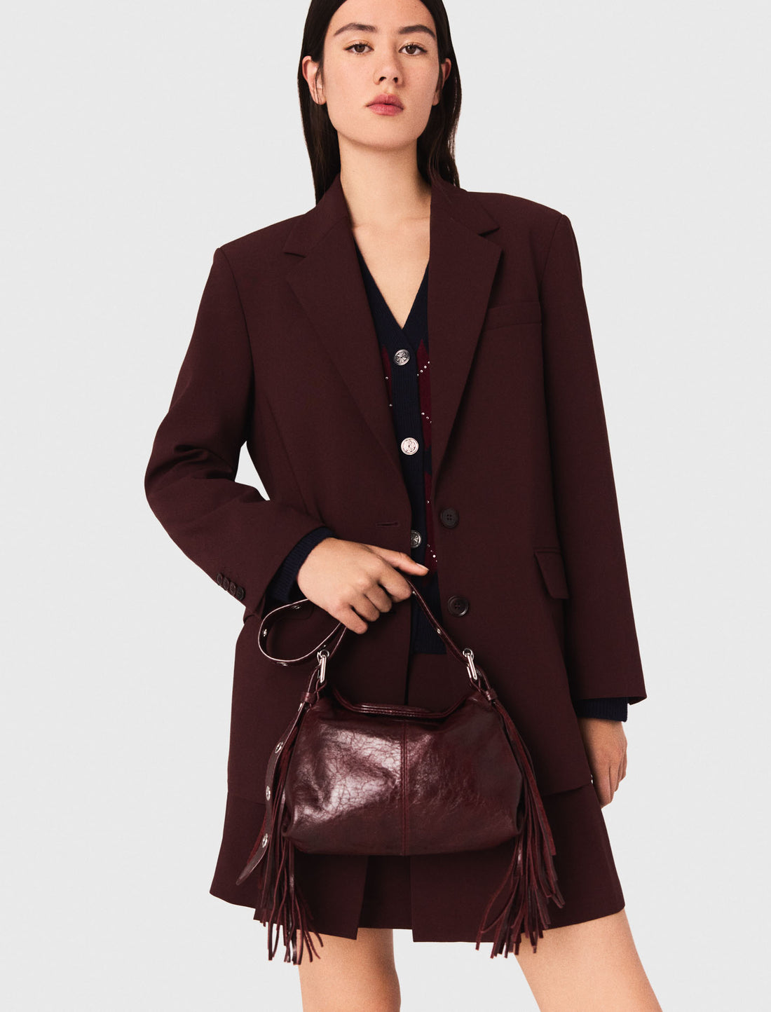 Chaqueta de traje con cinturón