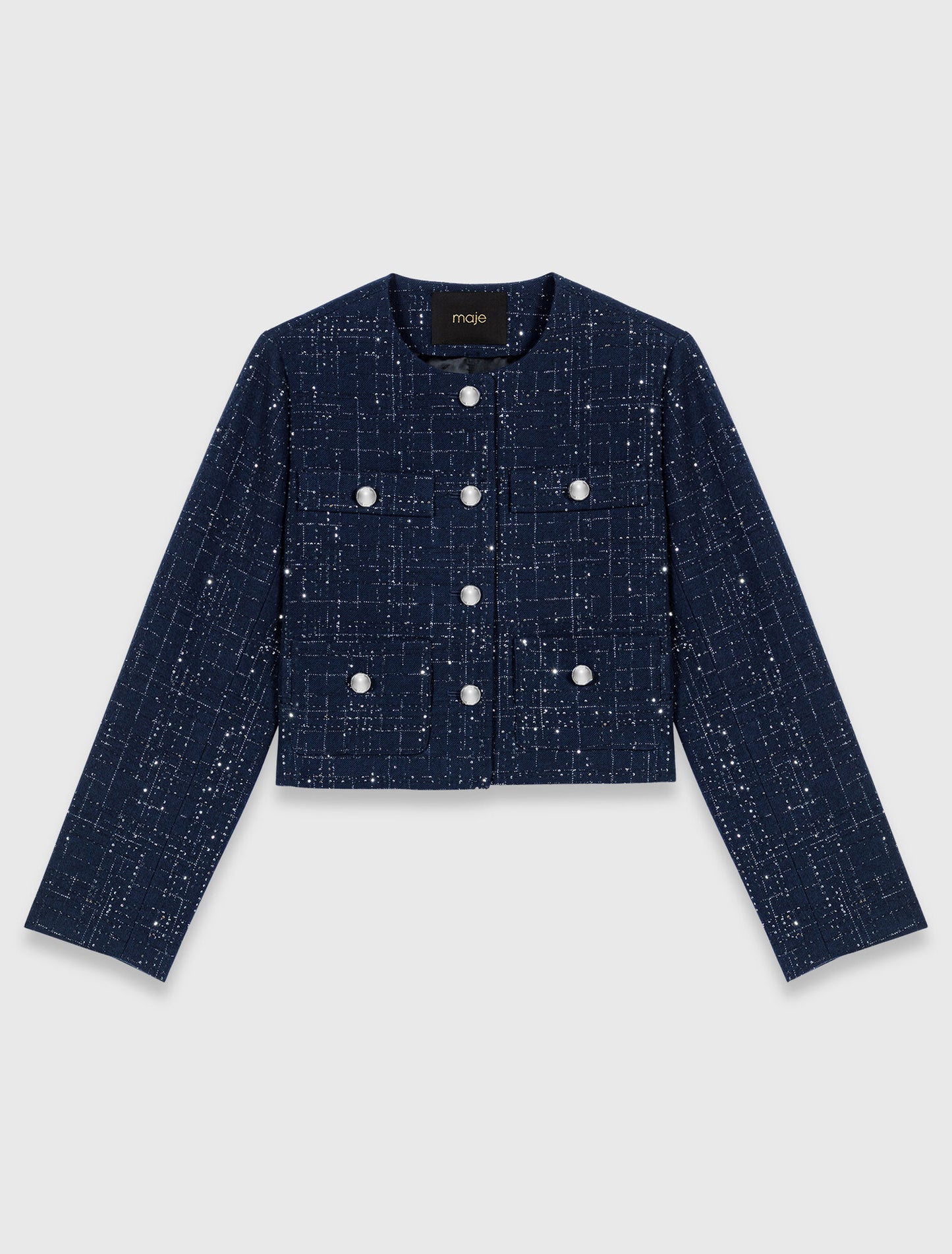 Chaqueta corta con bolsillos parche