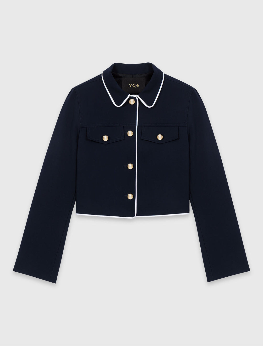 Chaqueta corta con ribete contraste