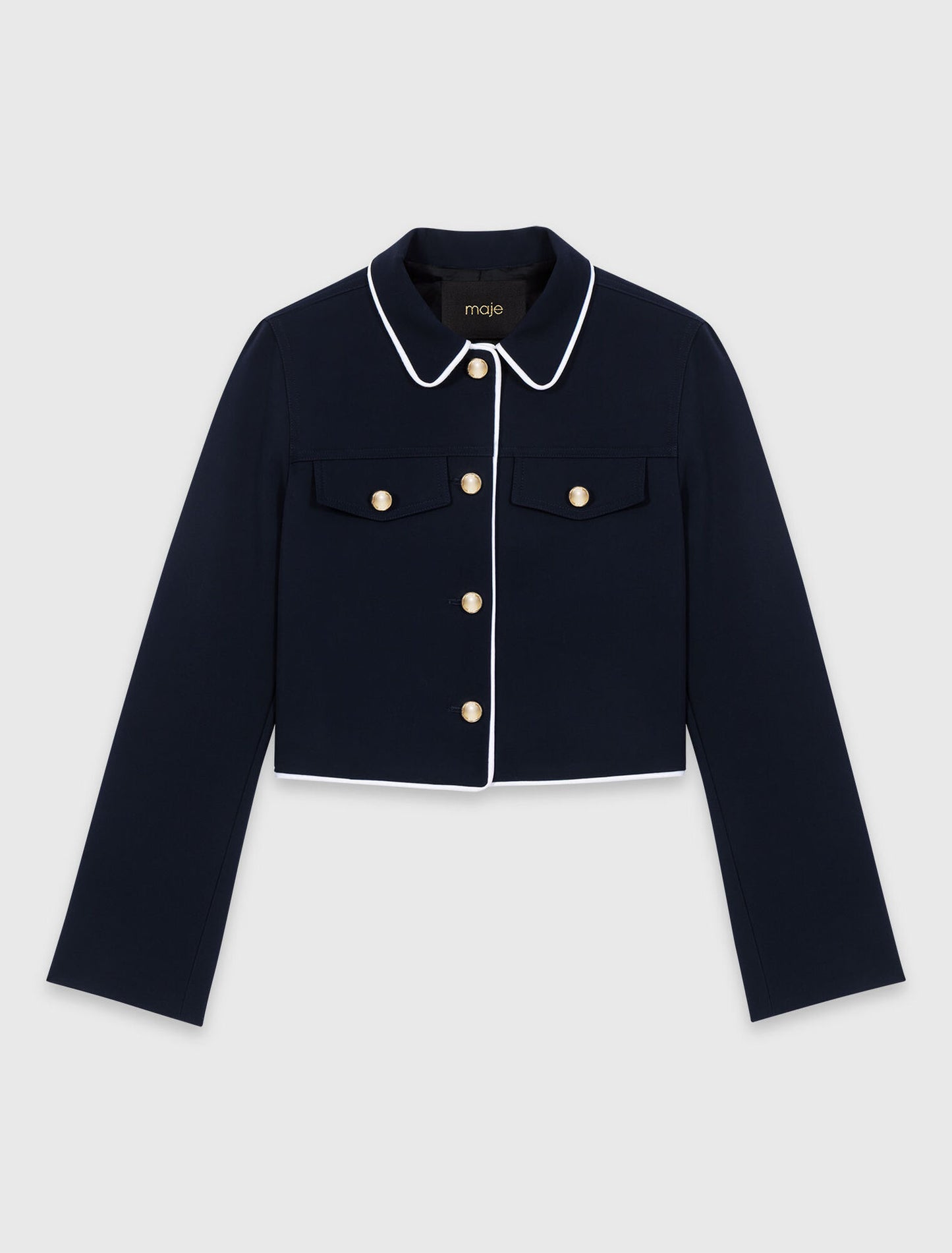 Chaqueta corta con ribete contraste