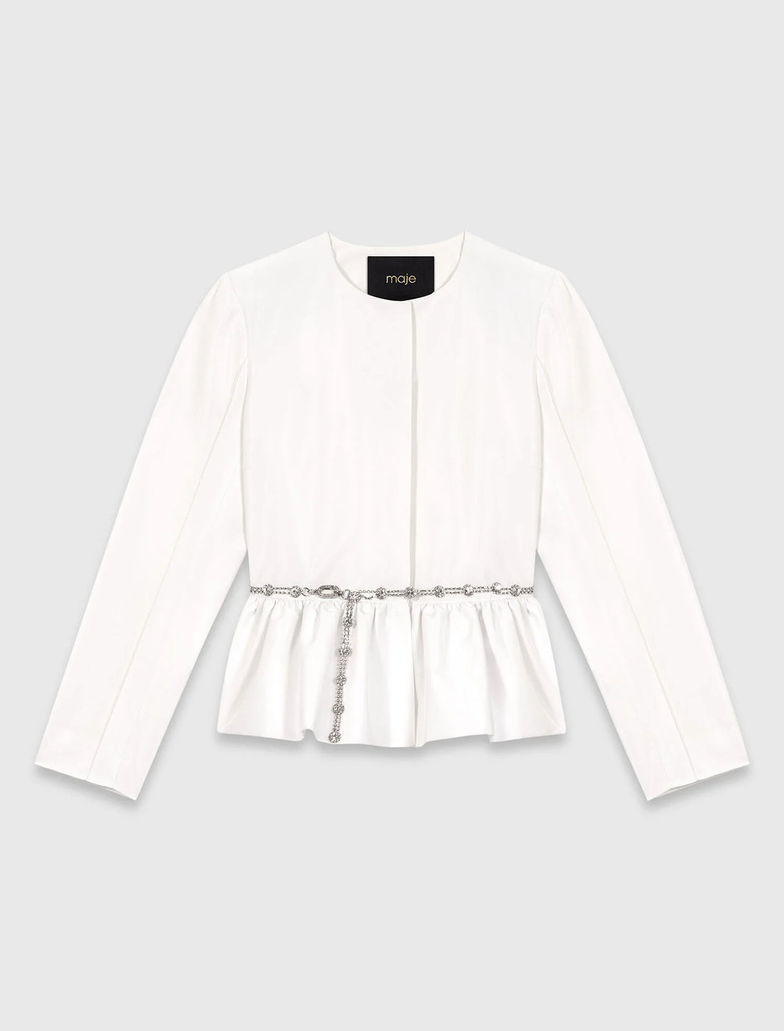 Chaqueta corta con cinturón joya