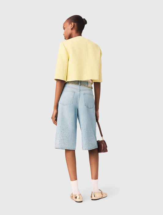 Chaqueta de tweed manga corta