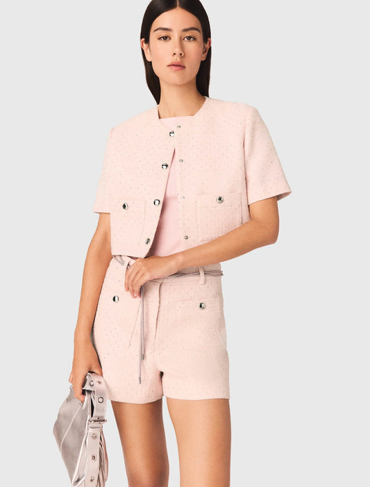 Chaqueta de tweed de manga corta